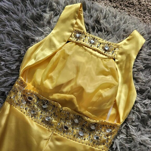 Yellow Rhinestone Gown - Picture 4 of 4